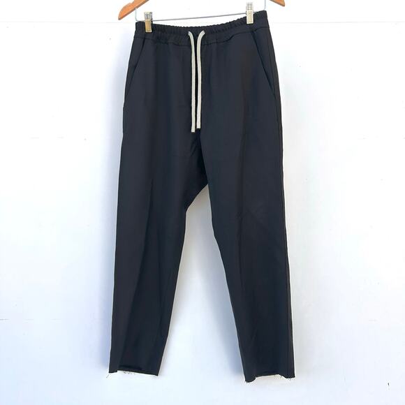 Nili Lotan Wool Aida Drop Seat Black Cropped Trousers Pants XS Lightweight - Picture 3 of 10